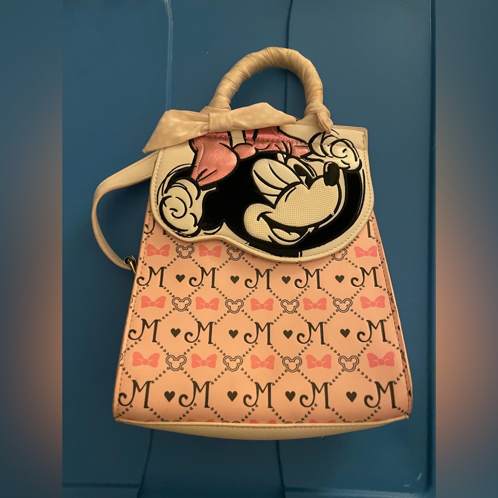 Disney Minnie Mouse Pink and Cream Monogram Handbag Danielle Nicole - Picture 2 of 5